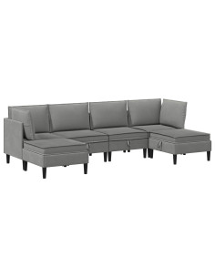 Set di mobili per il soggiorno 6 pcs Grigio scuro Tessuto 2