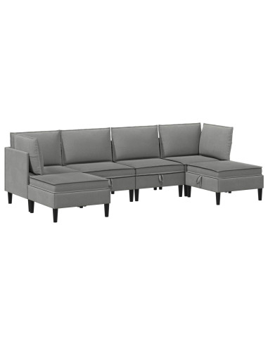 Set di mobili per il soggiorno 6 pcs Grigio scuro Tessuto