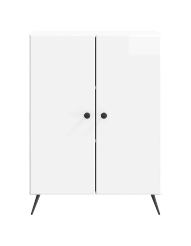 Credenza Bianco Lucido 66 x 34,5 x 90 cm Legno ingegnerizzato