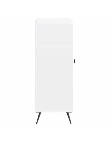 Credenza Bianco Lucido 66 x 34,5 x 90 cm Legno ingegnerizzato