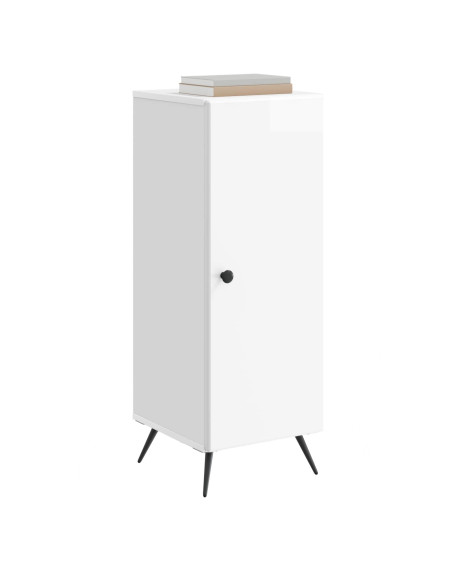 Credenza Bianco Lucido 33 x 34,5 x 90 cm Legno ingegnerizzato