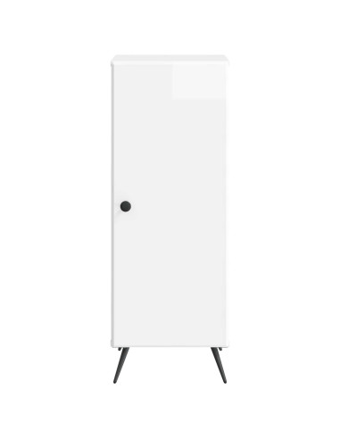 Credenza Bianco Lucido 33 x 34,5 x 90 cm Legno ingegnerizzato