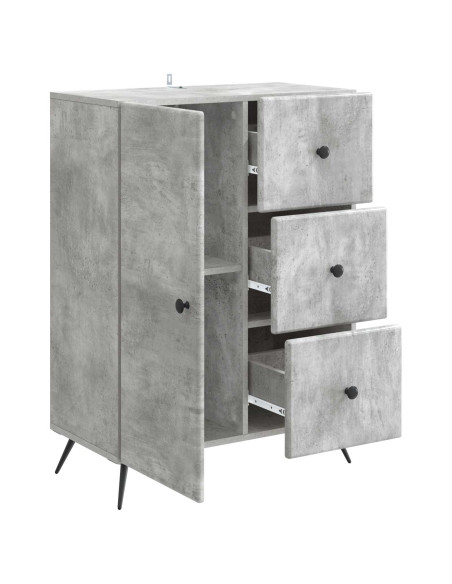 Credenza Grigio Cemento 66 x 34,5 x 90 cm Legno ingegnerizzato