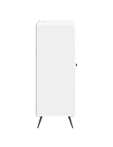 Credenza Bianco Lucido 66 x 34,5 x 90 cm Legno ingegnerizzato
