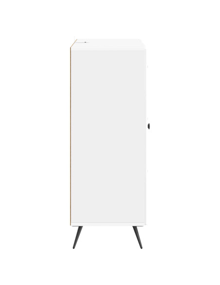 Credenza Bianco Lucido 66 x 34,5 x 90 cm Legno ingegnerizzato