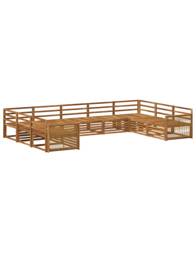 Set di divani da esterno 9 pcs Naturale