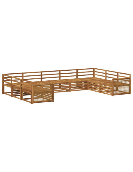 Set di divani da esterno 9 pcs Naturale