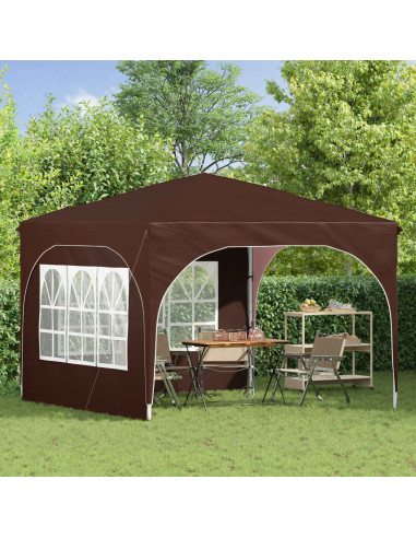 Tenda per feste a pop-up 290 x 290 x 245 cm Marrone