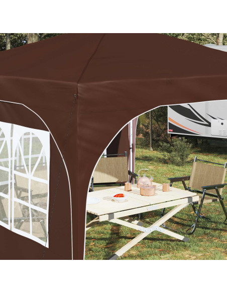 Tenda per feste a pop-up 290 x 290 x 245 cm Marrone