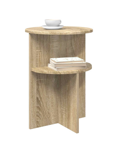 Tavolo laterale con archiviazione Rovere Sonoma Ø 39,5 x 55 cm