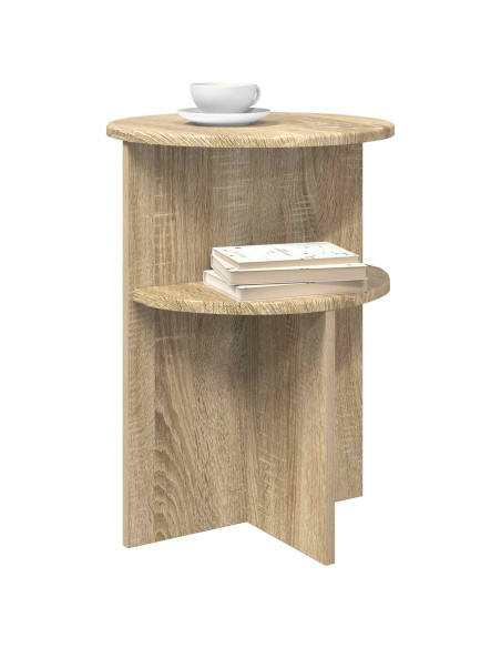 Tavolo laterale con archiviazione Rovere Sonoma Ø 39,5 x 55 cm