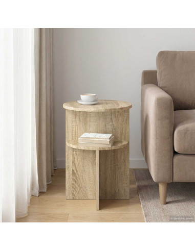Tavolo laterale con archiviazione Rovere Sonoma Ø 39,5 x 55 cm