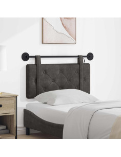 Testiera sospesa Con luce LED Nero PU Antico
