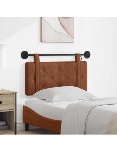 Testiera sospesa Con luce LED Marrone PU Antico
