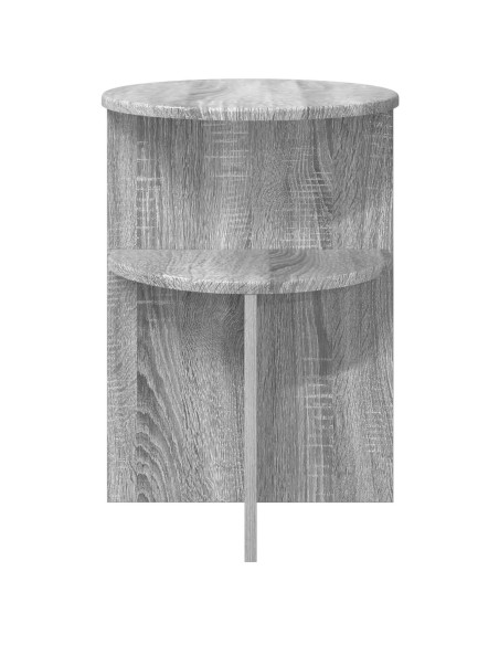 Tavolo laterale con archiviazione Grigio Sonoma Ø 39,5 x 55 cm