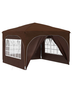 Tenda per feste a pop-up 290 x 290 x 245 cm Marrone 2