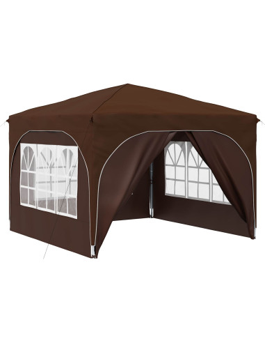Tenda per feste a pop-up 290 x 290 x 245 cm Marrone