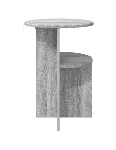 Tavolo laterale con archiviazione Grigio Sonoma Ø 39,5 x 55 cm