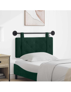 Testiera sospesa Con luce LED Verde Scuro Velluto