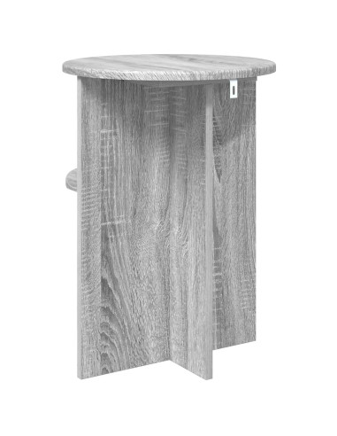 Tavolo laterale con archiviazione Grigio Sonoma Ø 39,5 x 55 cm