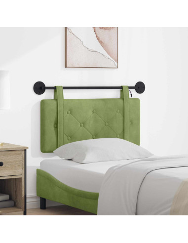 Testiera sospesa Con luce LED Verde chiaro Velluto