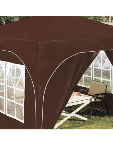 Tenda per feste a pop-up 290 x 290 x 245 cm Marrone