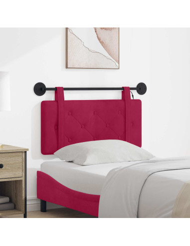 Testiera sospesa Con luce LED Rosso Vino Velluto