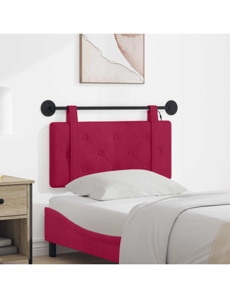 Testiera sospesa Con luce LED Rosso Vino Velluto
