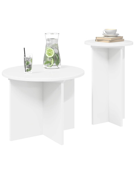 Set tavolini 2 pcs Bianco Legno ingegnerizzato