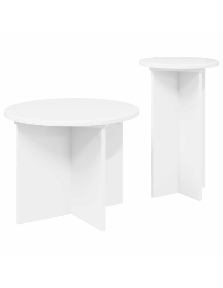 Set tavolini 2 pcs Bianco Legno ingegnerizzato