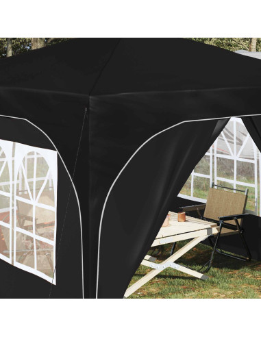 Tenda per feste a pop-up 290 x 290 x 245 cm Nero