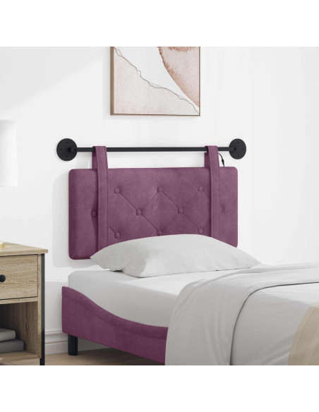 Testiera sospesa Con luce LED Viola Velluto