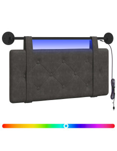 Testiera sospesa Con luce LED Nero PU Antico 2
