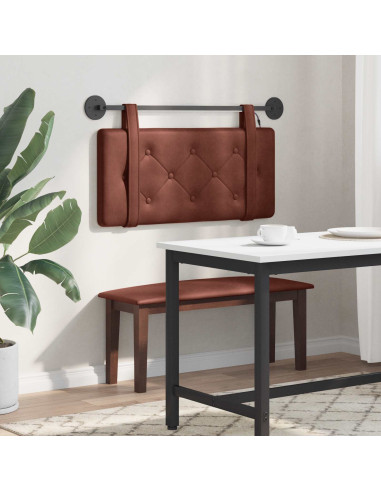 Testiera sospesa Con luce LED Marrone Lucido PU Antico