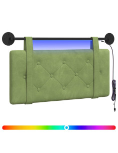 Testiera sospesa Con luce LED Verde chiaro Velluto 2