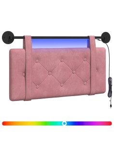 Testiera sospesa Con luce LED Rosa Velluto 2