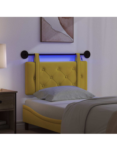 Testiera sospesa Con luce LED Giallo Velluto