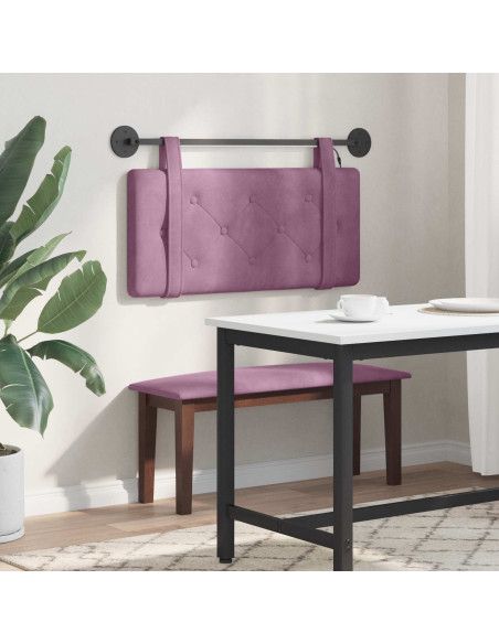 Testiera sospesa Con luce LED Viola Velluto