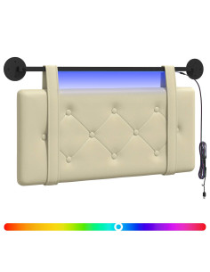 Testiera sospesa Con luce LED Crema Similpelle 2