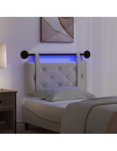 Testiera sospesa Con luce LED Crema Similpelle