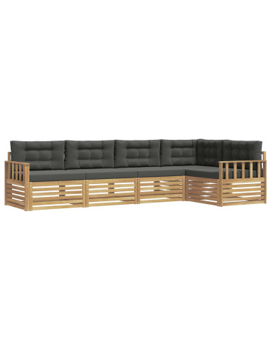 Set di divani da esterno 6 pcs Bianco e Antracite Poliestere