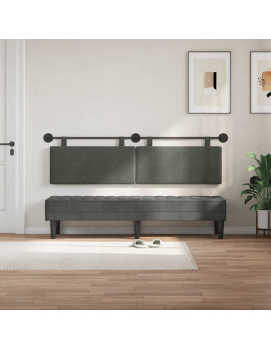 Testata appesa Grigio scuro 190 x 55 x 5 cm Tessuto in Cords