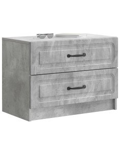 Armadio da Notte Grigio Cemento 62 x 34,5 x 44,5 cm 2