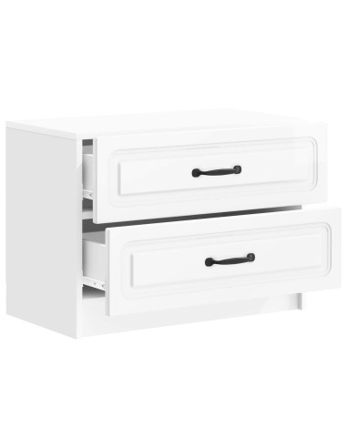 Armadio da Notte con cassetto Bianco Lucido 62 x 34,5 x 44,5 cm