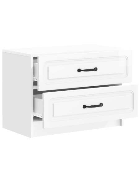 Armadio da Notte con cassetto Bianco Lucido 62 x 34,5 x 44,5 cm