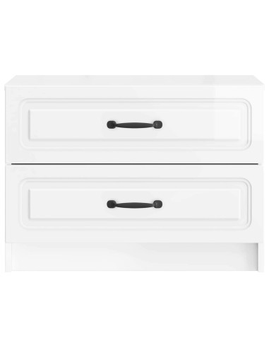 Armadio da Notte con cassetto Bianco Lucido 62 x 34,5 x 44,5 cm