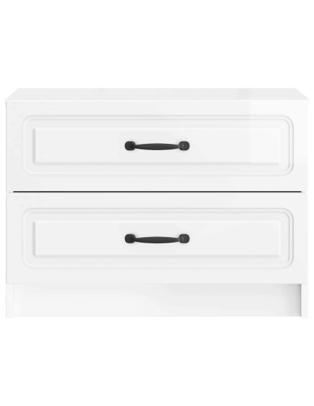 Armadio da Notte con cassetto Bianco Lucido 62 x 34,5 x 44,5 cm