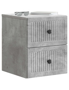 Mobiletto da notte a muro Grigio Cemento 33 x 34,5 x 40 cm 2