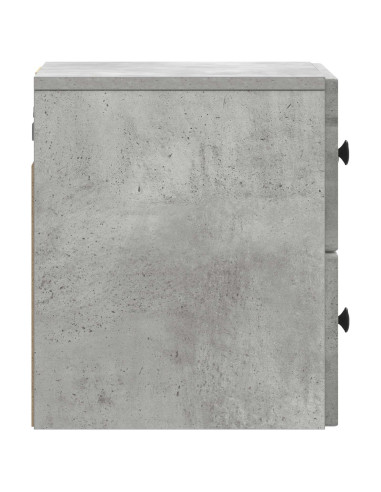 Mobiletto da notte a muro Grigio Cemento 33 x 34,5 x 40 cm