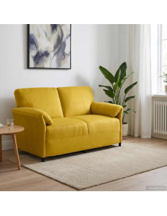 Divano a 2 Posti Giallo 158 x 83 x 95 cm Velluto